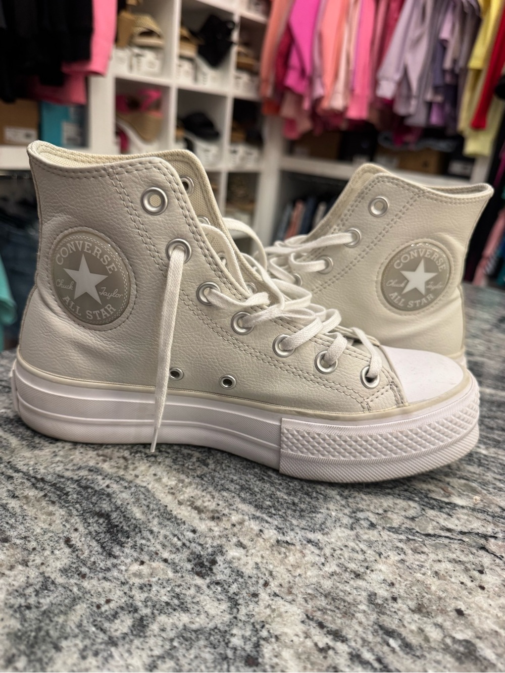 Converse High Top Sneakers - Cream/White